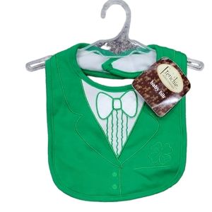 New With Tags! Frenchie Mini Couture Green St. Patrick's Day Shamrock Bib